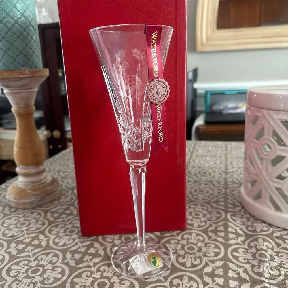 WATERFORD 6th Ed 12 Days‎ of Christmas 6 Geese a Layin Crystal Flute RosslareNEW